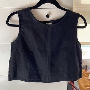 Elizabeth Suzann Petra Crop - black linen size small